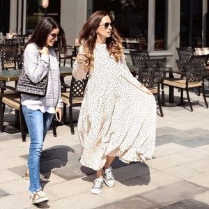 NWT Zara Ecru Wrinkle Looks Dress